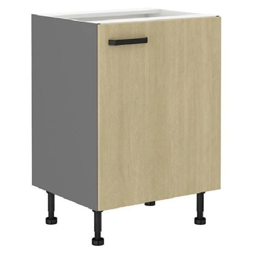 Mobiletto inferiore MYRIAM a un'anta - larghezza 60 cm, fantasia / antracite