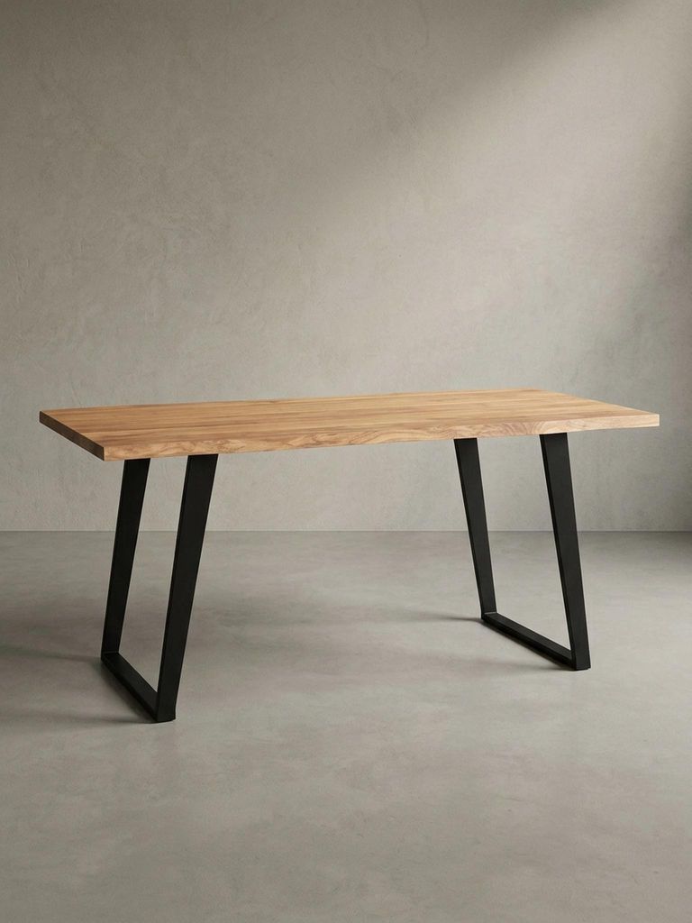 Bürotisch Massiv Baumkante | Konferenztisch XL Naturholz | Meetingtisch Industrial Design | Business Pro | 180x90cm Goldbraun | Atoll von Kadima D...
