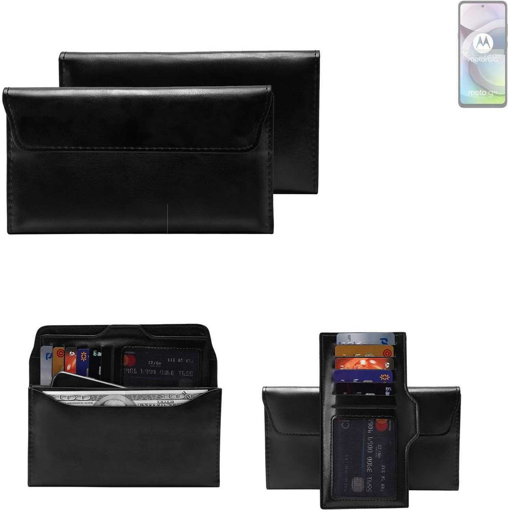 K-S-Trade Handy Hülle kompatibel mit Motorola Moto G 5G (2024) Schutz Hülle Tasche Schutz Case Handytasche Kunstleder schwarz, 1x