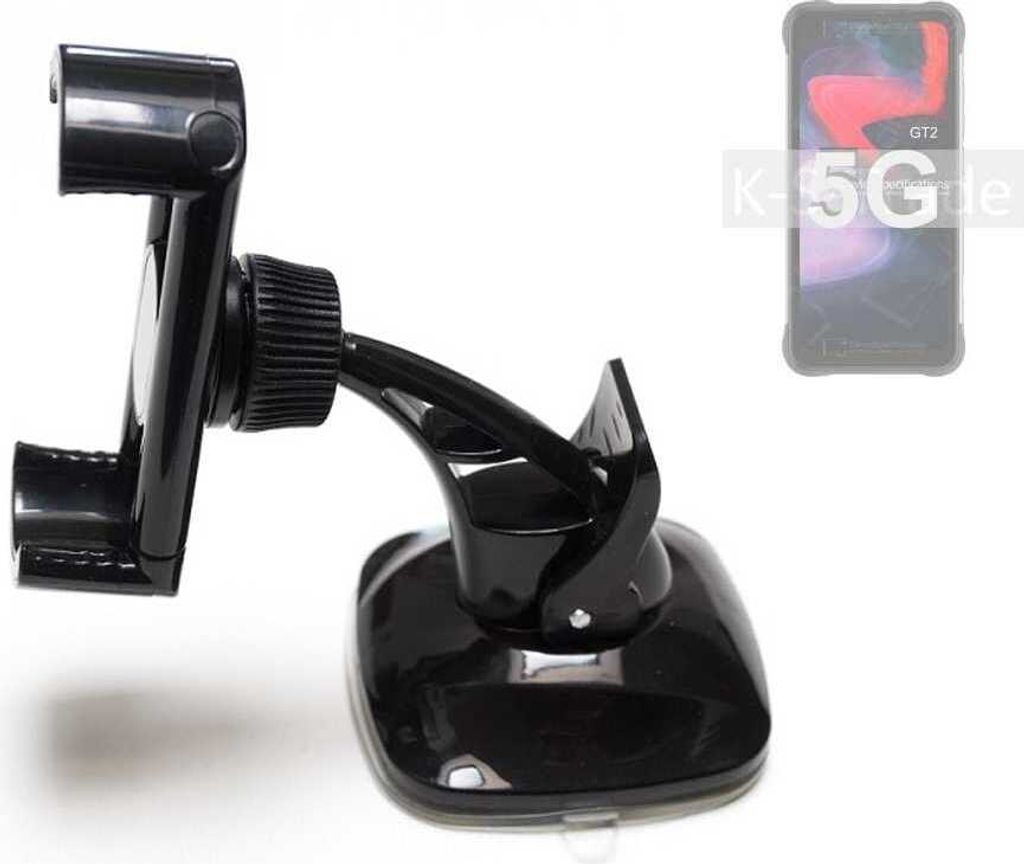 K-S-Trade kompakte Handy-Halterung Windschutzscheibe kompatibel mit UMIDIGI Bison GT2 5G Armaturenbrett schwarz Autohalterung KFZ Halter
