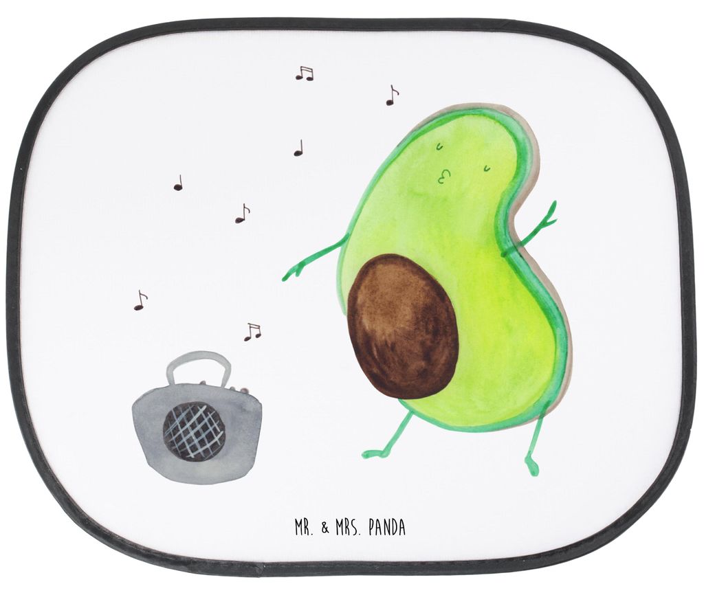 Mr. & Mrs. Panda Sonnenschutz Auto Avocado Tanzen - Weiß - Geschenk, Party, für Autoscheiben, Feier, Scheibenschutz, Singen, Sonnenblende, Musik,...