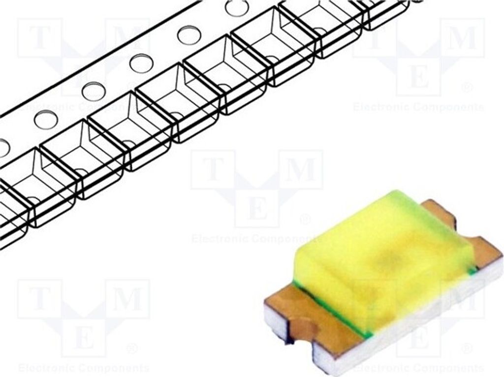 5x LED 130° 2,8÷3,8V kaltweiß 20mA SMD 260mcd 1206 Linse: gelb LTW-150TK LED-Diod