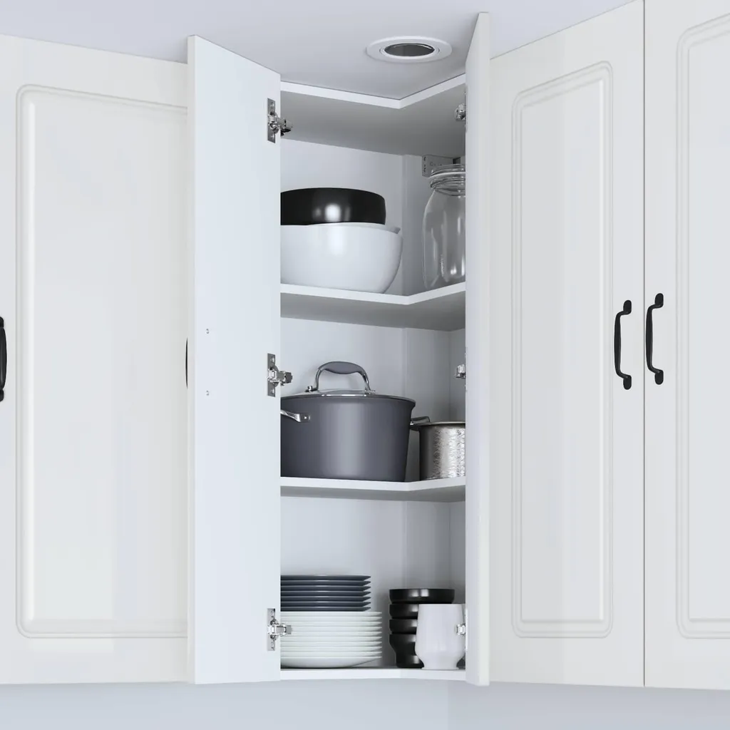 vidaXL Armadio da cucina bianco lucido 57 x 57 x 100 cm Materiale a base di legno - 4