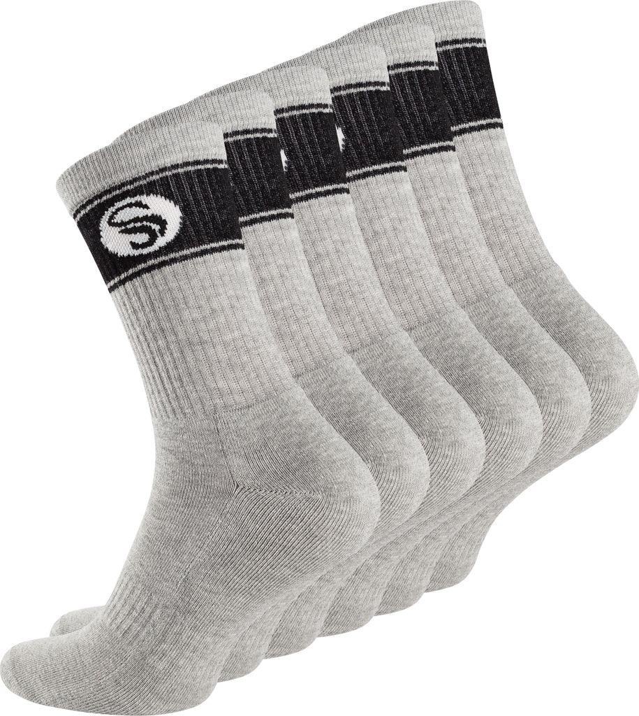 Stark Soul 6 Paar Sportsocken im RETRO Design - Frotteesohle 39-42 grau
