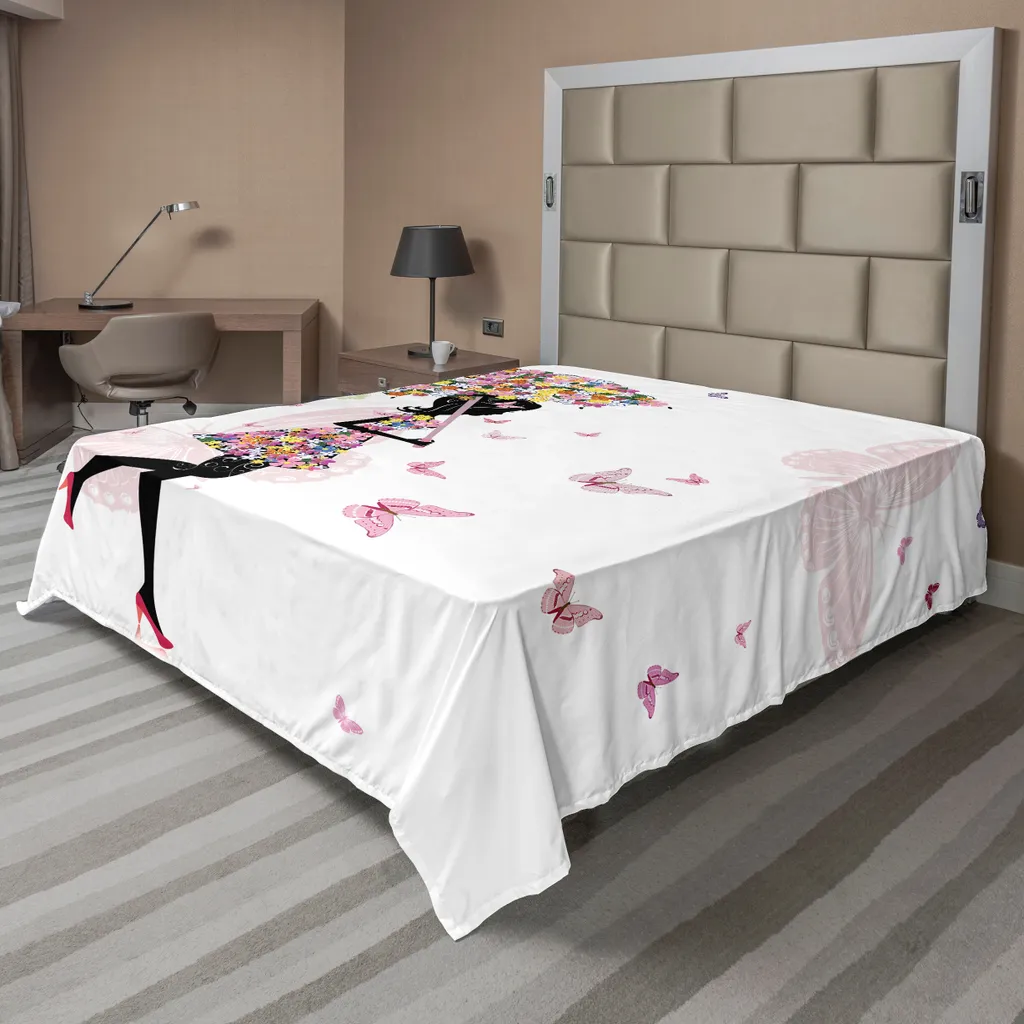 Lenzuolo Artistico ABAKUHAUS Rosa e Nero - Decorazione Camera 275x260