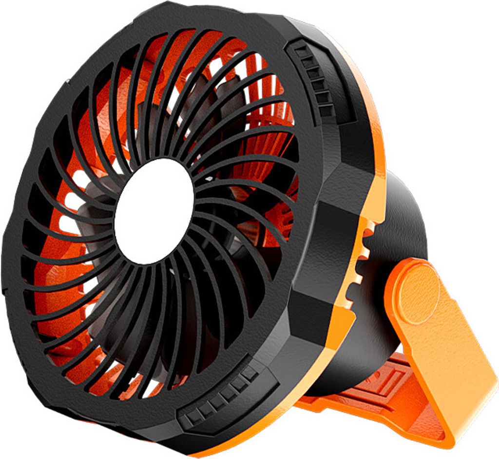 Tragbarer, wiederaufladbarer Ventilator - 3000mAh Camping-Ventilator mit Licht und Haken, geeignet für Zelte, im Freien - USB-batteriebetriebener ...