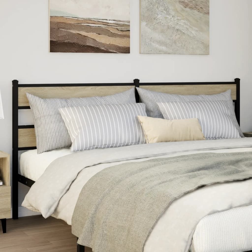 Eleganten-Stil Kopfteil Sonoma-Eiche 180 cm Eisen und Holzwerkstoff Kopfteile CHY29622362