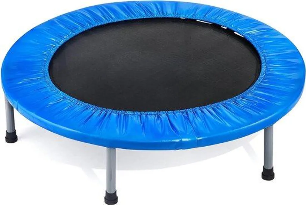 Mini-trampoline d'entraînement fitness pliable 100 cm avec barre de maintien