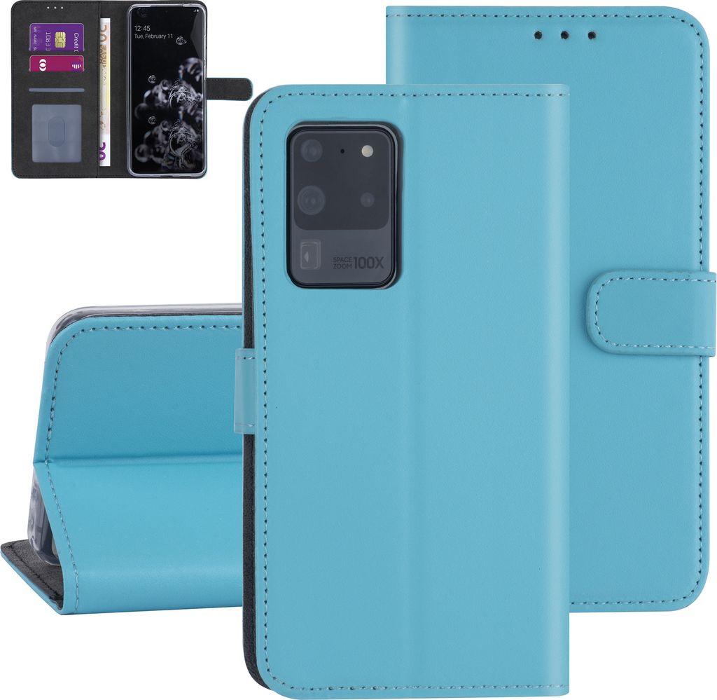 Samsung Galaxy S20 Ultra Light blue Book type case - Card holder