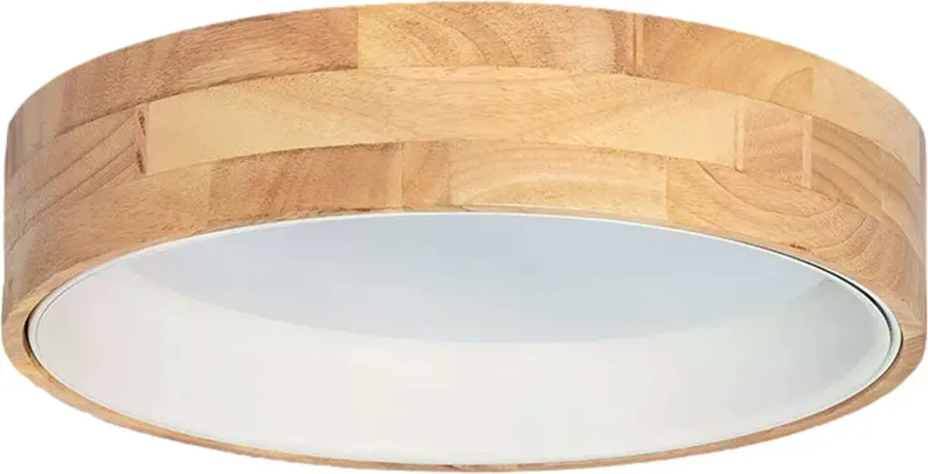 Plafonnier LED 1000 lm Blanc Naturel 15 W aspect bois - Diamètre 37cm