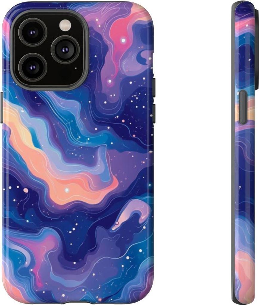 Bunte abstrakte Weltraumwirbel – Hülle Kompatibel mit iPhone 14 Pro Max