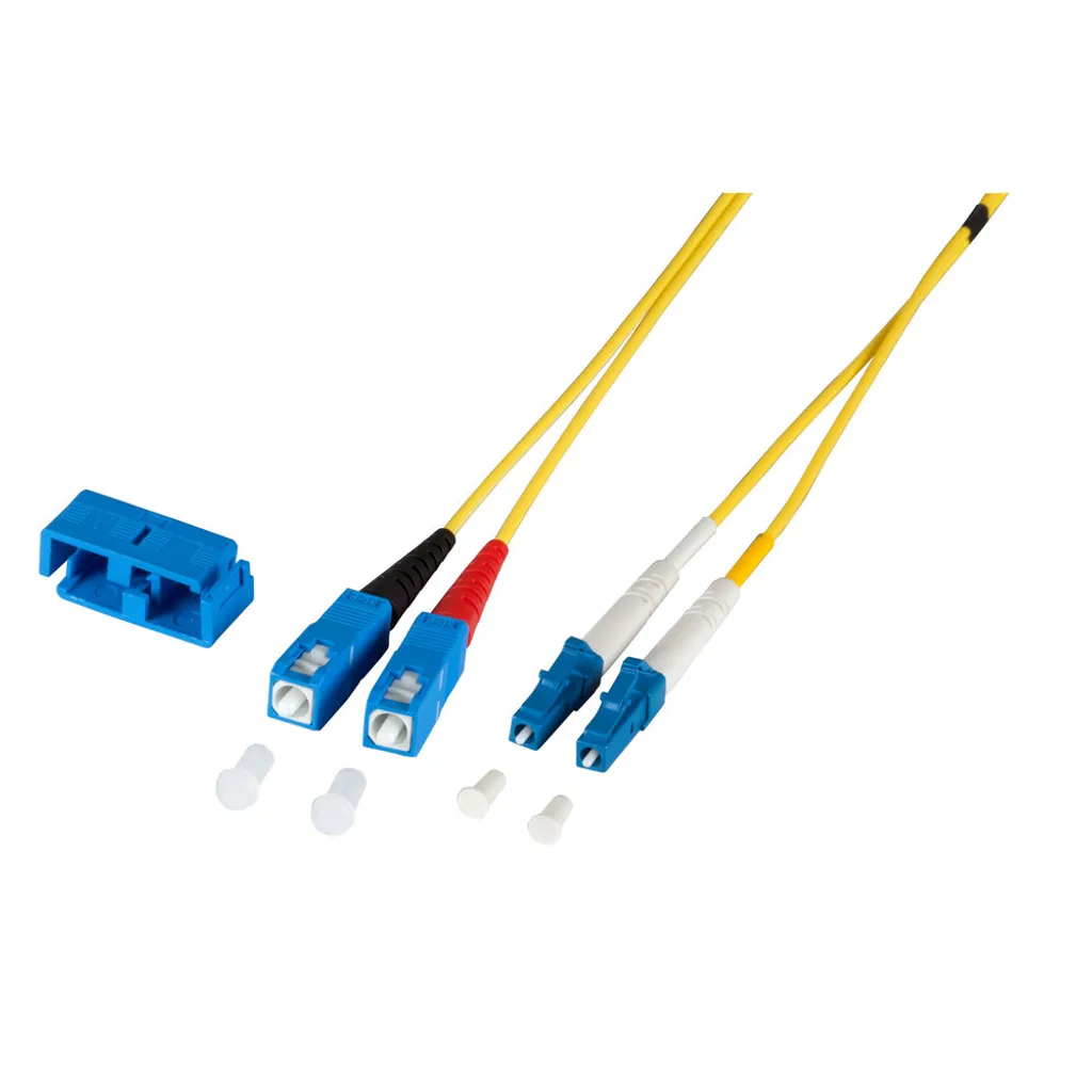 Jarretière optique pour baie de brassage LC-SC OS2 EFB Duplex de 1m