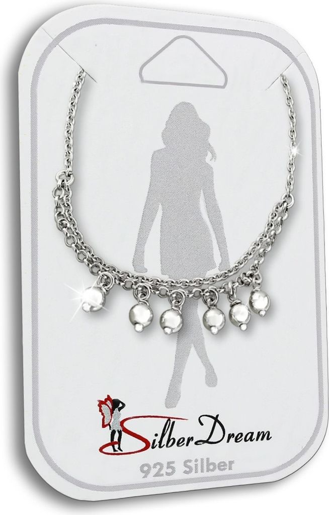 SilberDream Fußkette 25cm Damen-Schmuck 925 Sterling Silber Dangle SDF5195J