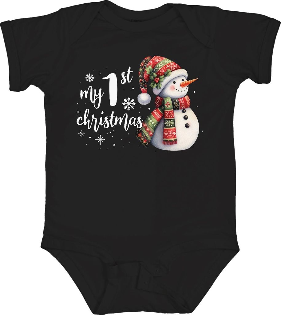 My 1st christmas erste Weihnachten - Weihnachtsgeschenk Christmas Unisex Baby Body, Schwarz, 12/18