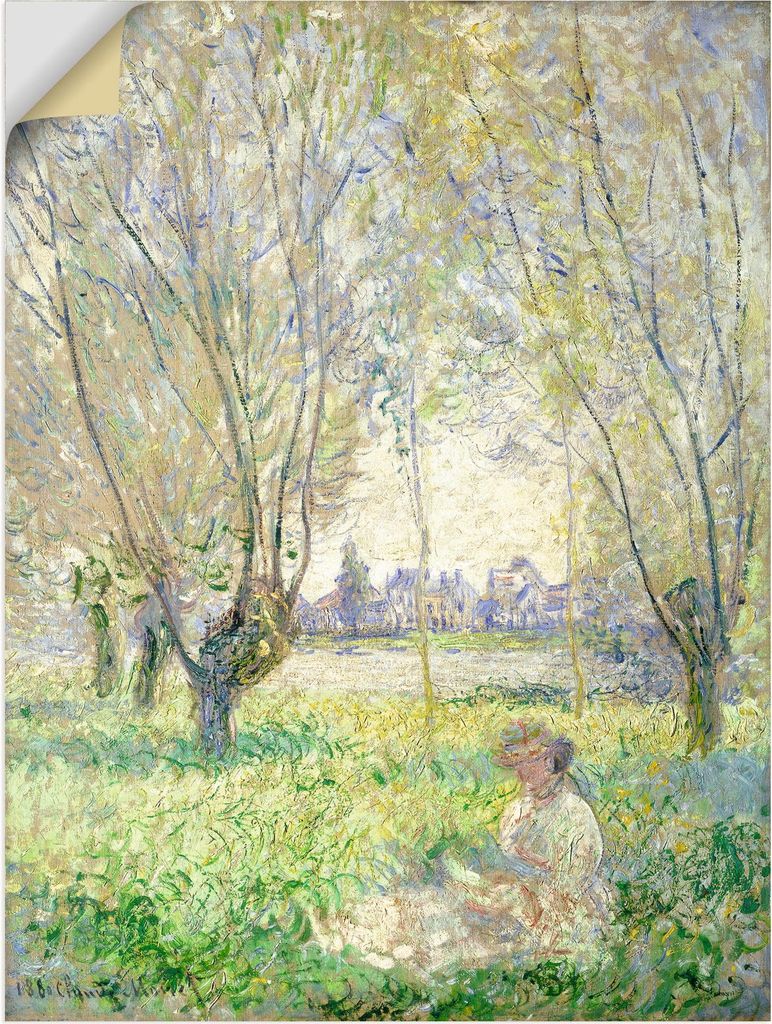 ARTland Wandbild, selbstklebend Sitzende Frau unter Weiden. 1880 Größe: 45x60 cm