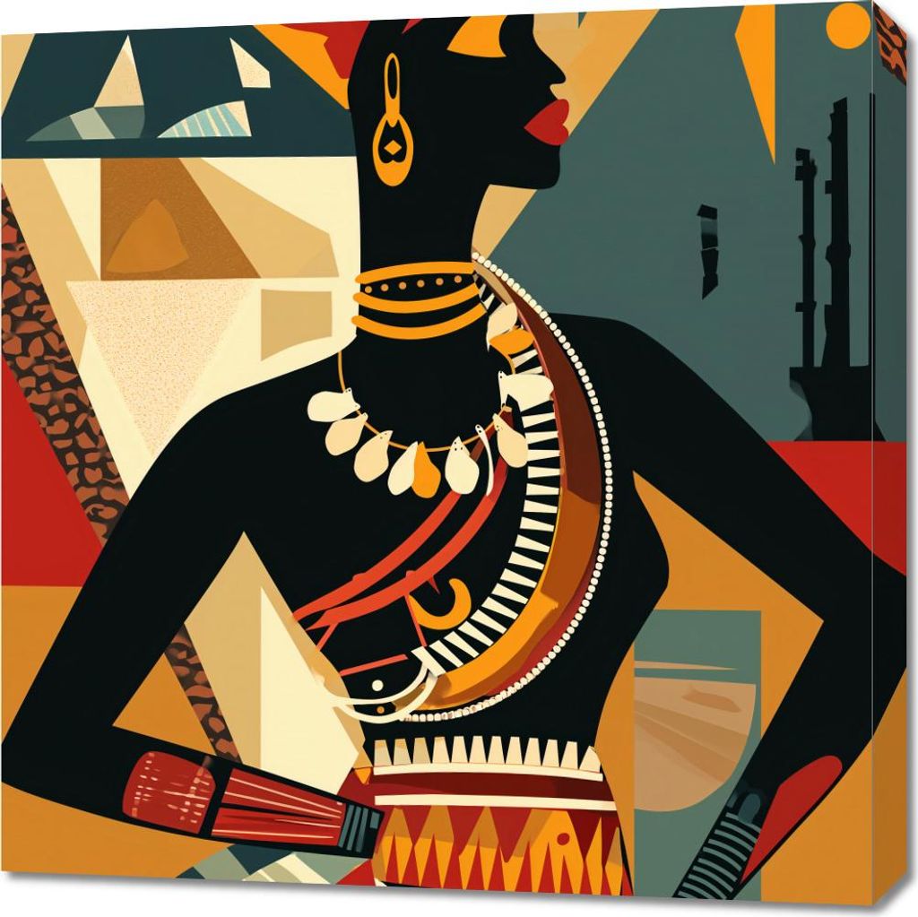 Bild 70x70cm Afrikanisches Mosaik