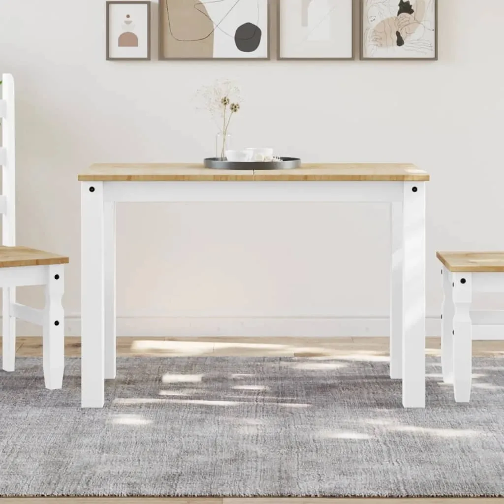 Tavolo da Pranzo Panama White 117x60x75 cm in Pino Massiccio - Offerta