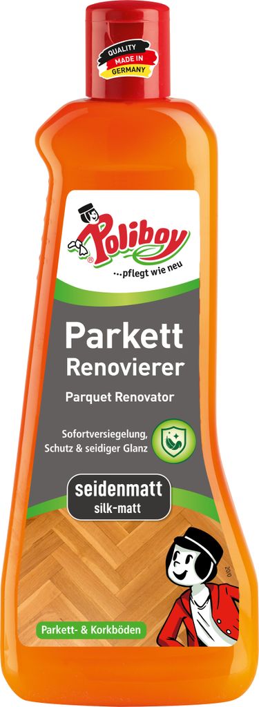 Poliboy Parkett Renovierer Seidenmatt - Inhalt 500ml - für strapazierte Holz- und Korkböden