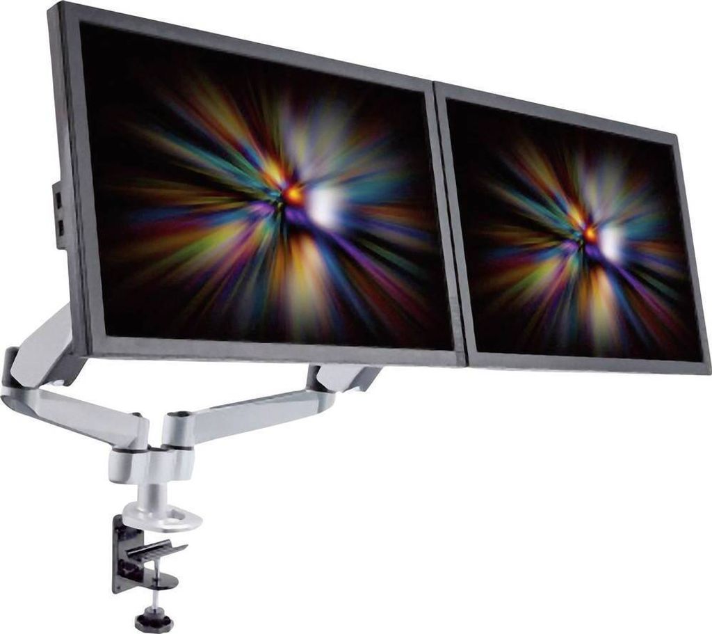 SpeaKa Professional Monitor-Tischhalterung SP-1624800 SuperFlex 2 Display(s) 25,4 cm (10) - 68,6 cm (27) Silber-Schwa