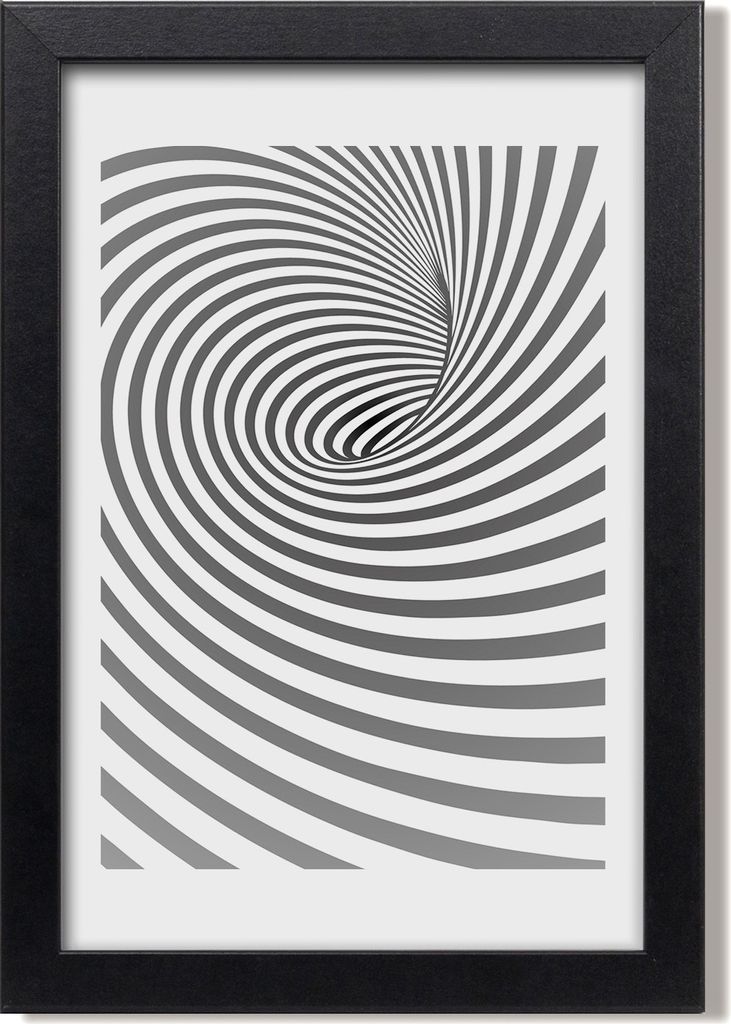 Bild 20x30 MDF-Rahmen, Wandkunst Spirale mit Streifen