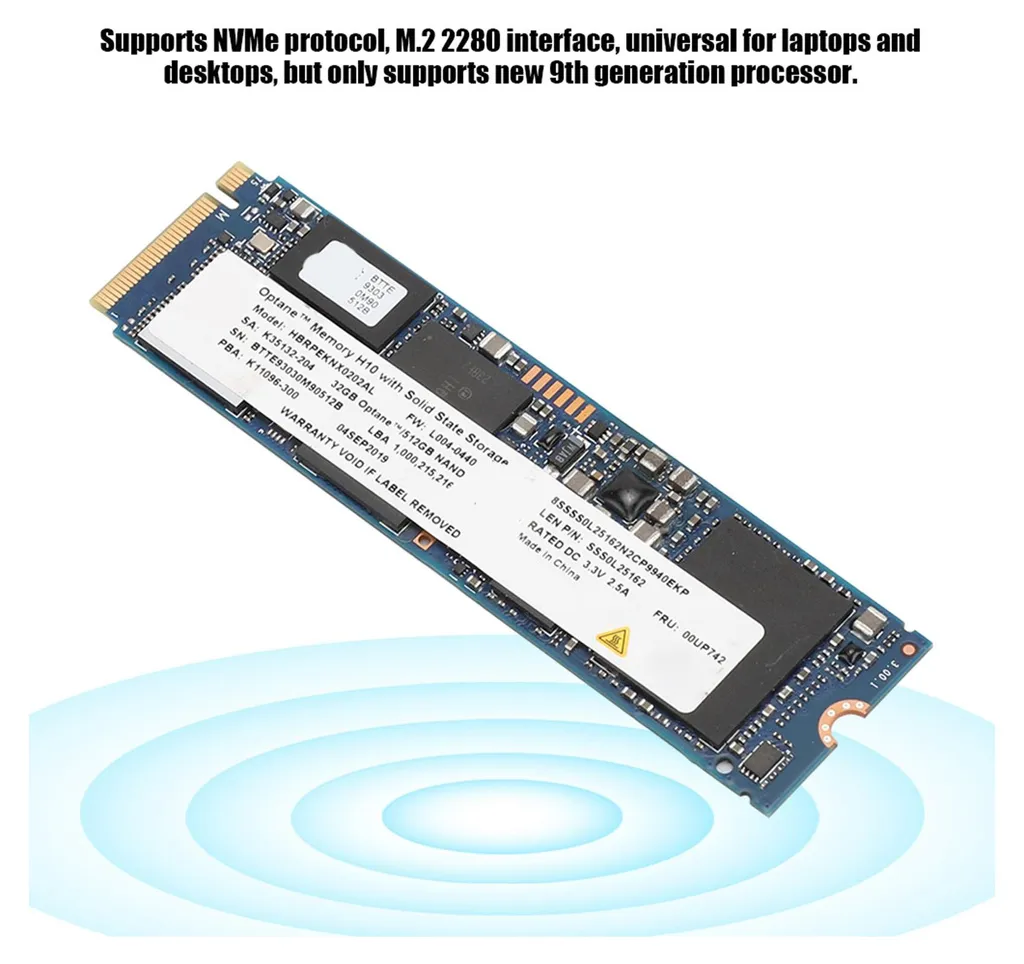 SSD Intel Optane Memory H10 M.2 2280 PCIe 3.0 32Go + 512Go 3D XPoint