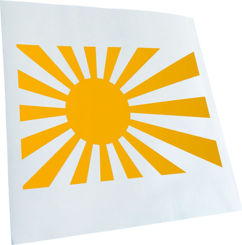 Kiwistar - Autoaufkleber - gelb - 30 x 21 cm - Japan Kriegsfahne - Heckscheibenaufkleber - Aufkleber für Auto Kfz Fahrrad, LKW, Truck Mofa