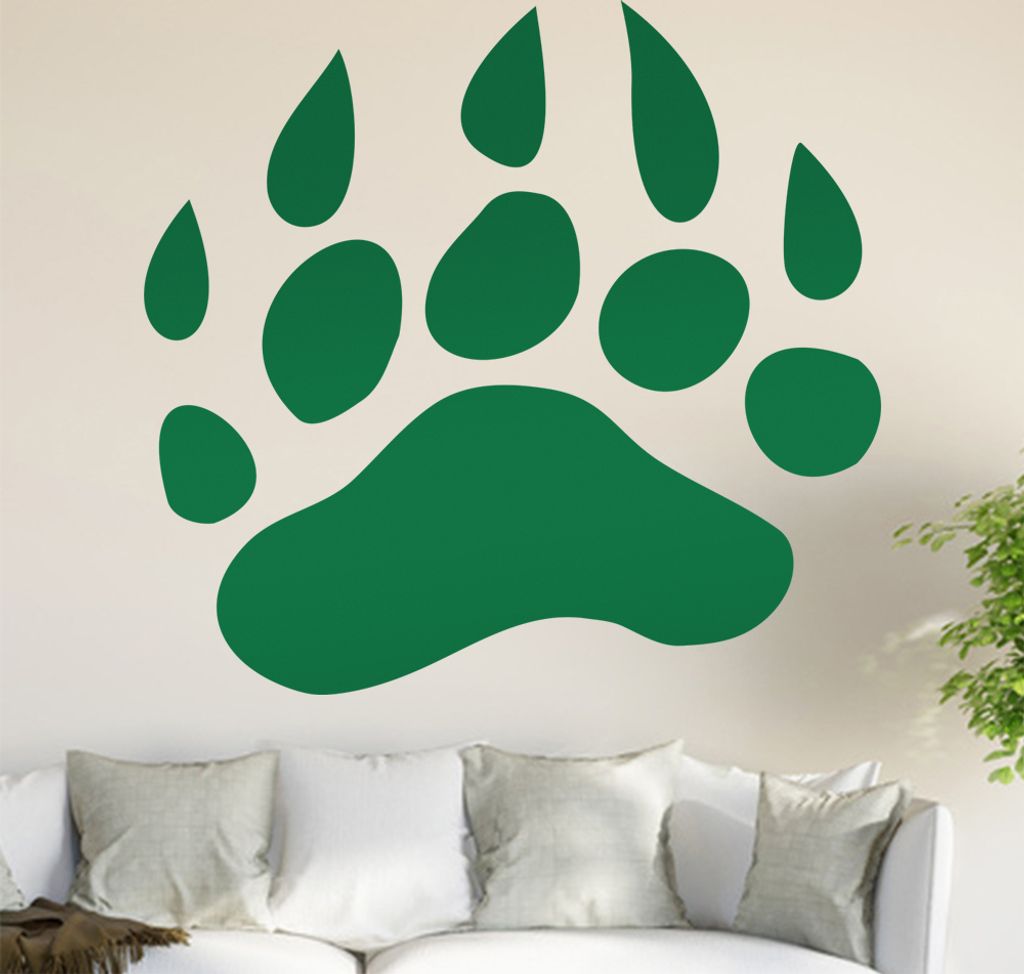 Bärentatze Wandtattoo in 6 Größen - Wandaufkleber Wall Sticker - Dekoration, Küche, Wohnzimmer, Schlafzimmer, Badezimmer