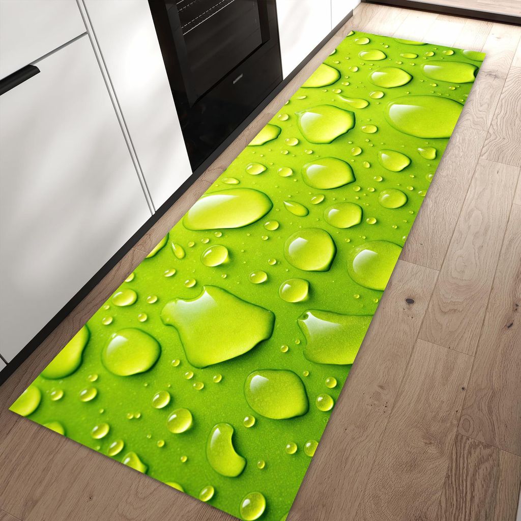 Küchenteppich 80x250cm rutschfest & abwischbar PVC Läufer - Sanfte Wassertropfen