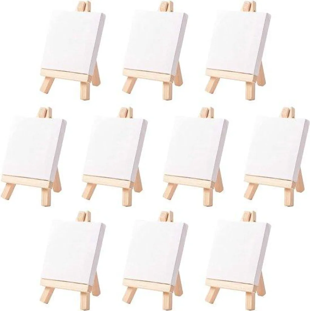 Kit peinture sur toile miniature 10 unités avec châssis en bois