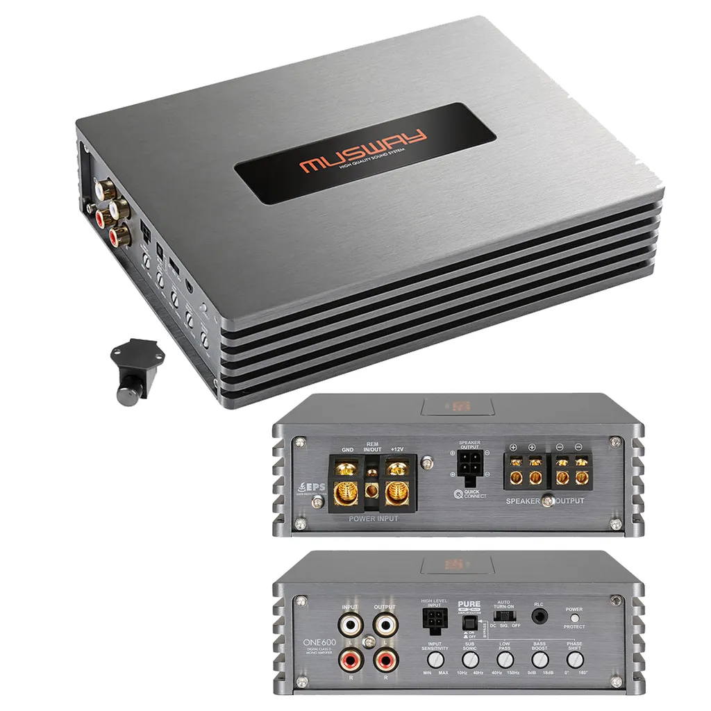 Ampli de puissance voiture MUSWAY ONE600 mono pour caisson basse