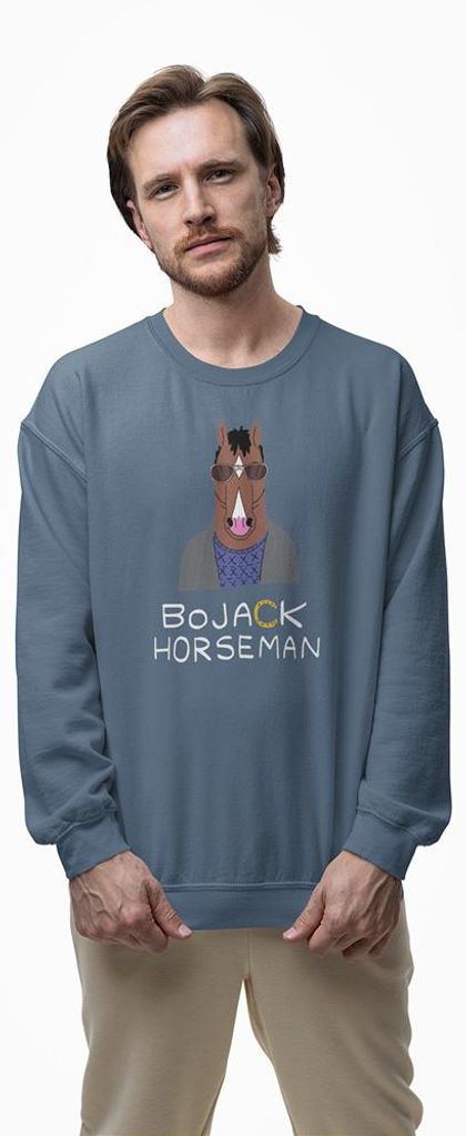 D&B Design Uni Pullover SWMO00009 BoJack Horseman IndigoBlau-Größe S