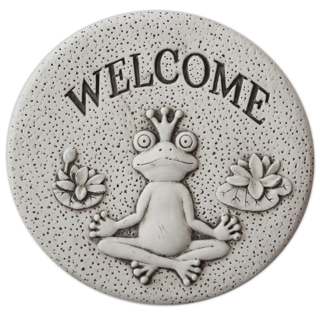 Welcome Froschkönig Beton Trittstein Dekostein Ø 27 cm Produktbild 