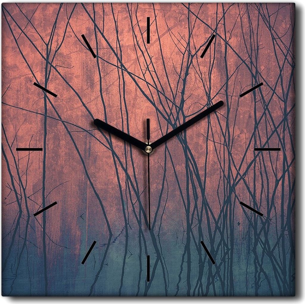 Coloray Uhr auf Leinwand 30x30 cm Wand Uhr Dekoration Wohnzimmer Segeltuch schwarze Hände -Kunstkunst von Bäumen