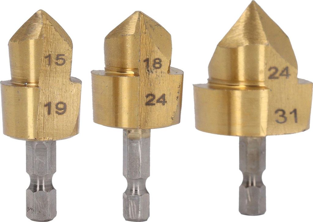 3-teiliges Set PPR-Hebebohrer 1/4 Zoll Sechskantschaft Wasserrohr-Aufweitbohrer Lochöffner Aufweiter
