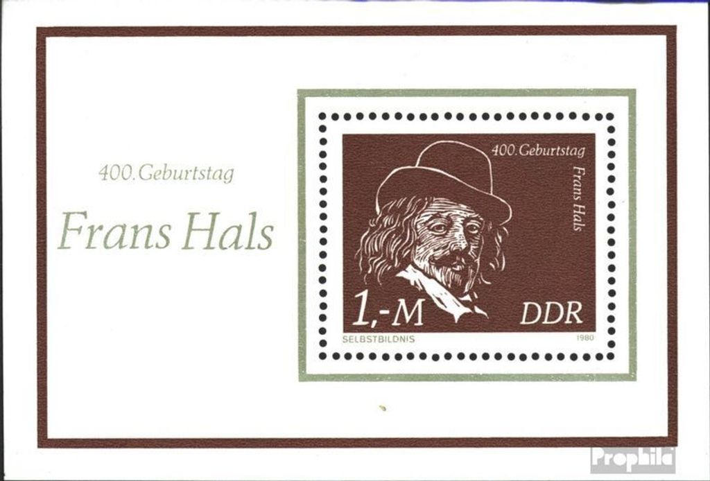 Briefmarken DDR 1980 Mi Block61 (kompl.Ausg.) FDC 400.Geburtstag von Hals / Bl.61