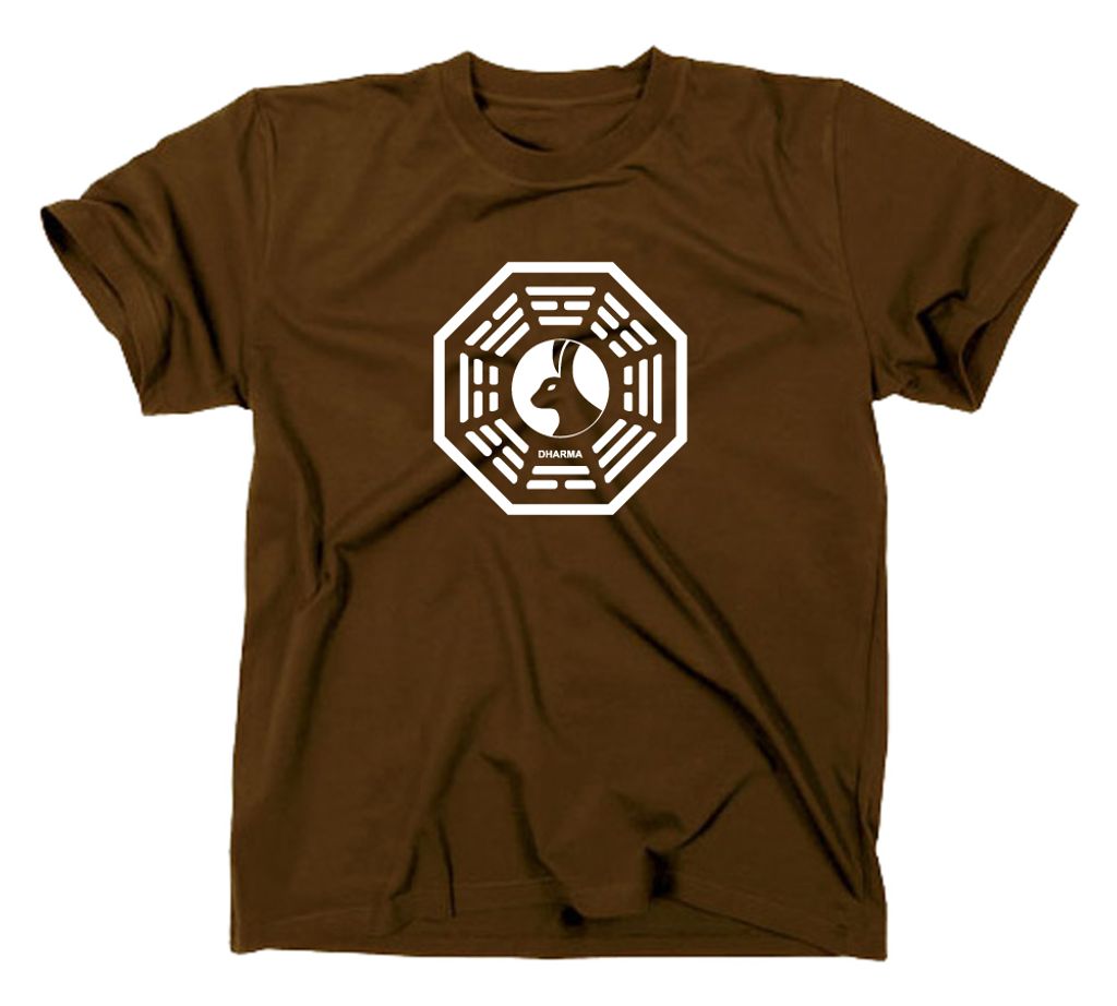 Styletex23 T-Shirt Lost Der Spiegel Logo Dharma Initiative, braun, XL