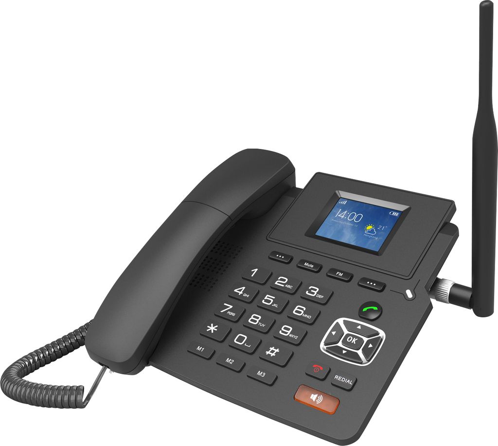 P03-4G Desktop-Funktelefon 4G VOIP-Telefonunterstue tzung 2 SIP-Konten WIFI-SIM-Karte mit Antenne LCD-Bildschirm Automatische Antwort fue r Bue ro-...