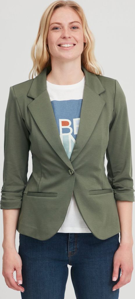 fransa FRZablazer Damen Blazer Kurzblazer Jacke mit Stretch geraffte Ärmel mit Taschen
