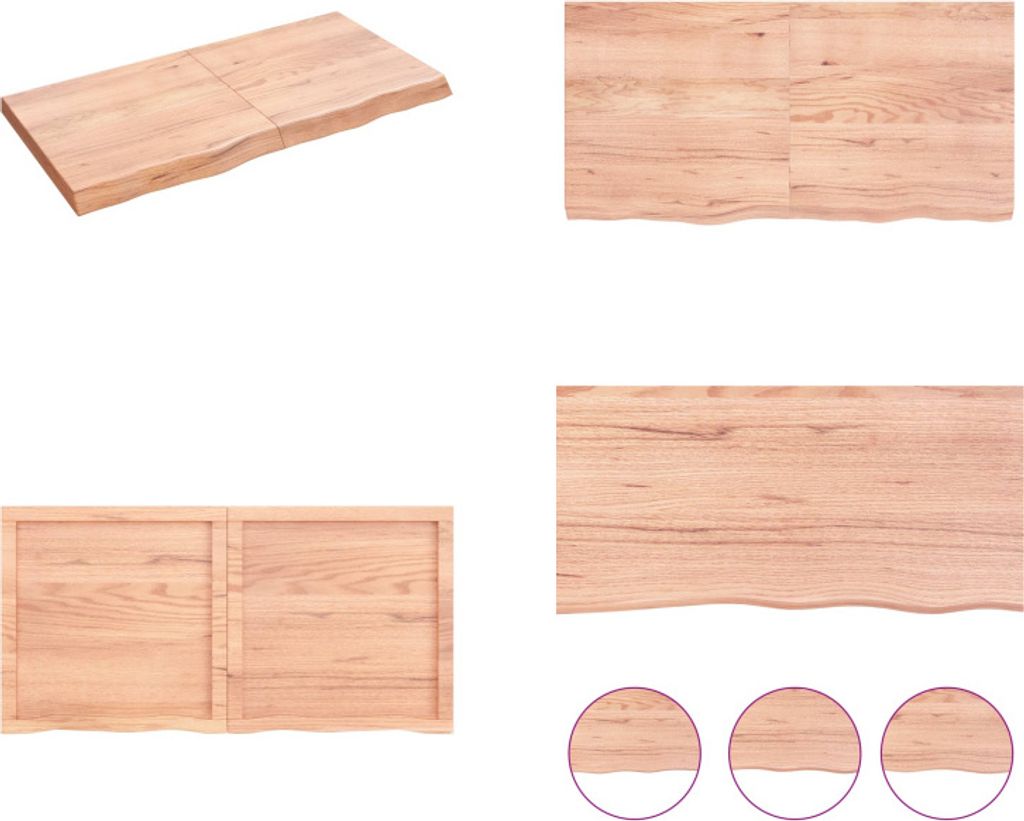 vidaXL Wandregal Hellbraun 120x60x(2 6) cm Massivholz Eiche Behandelt - Wandregal - Wandregale - Wandboard - Hängeregal