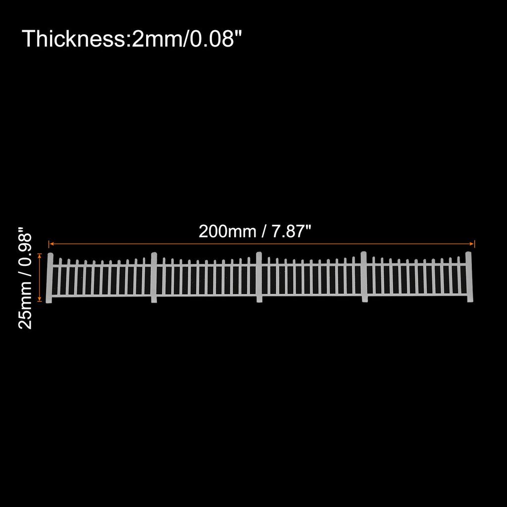 2 Stš¹ck 7,87 Zoll Miniatur Gartenzaun, Miniatur Dekorativer Holz Picket Zaun fš¹r Puppenhaus Heimwerken, 0,08" Wei? Einfacher Stil