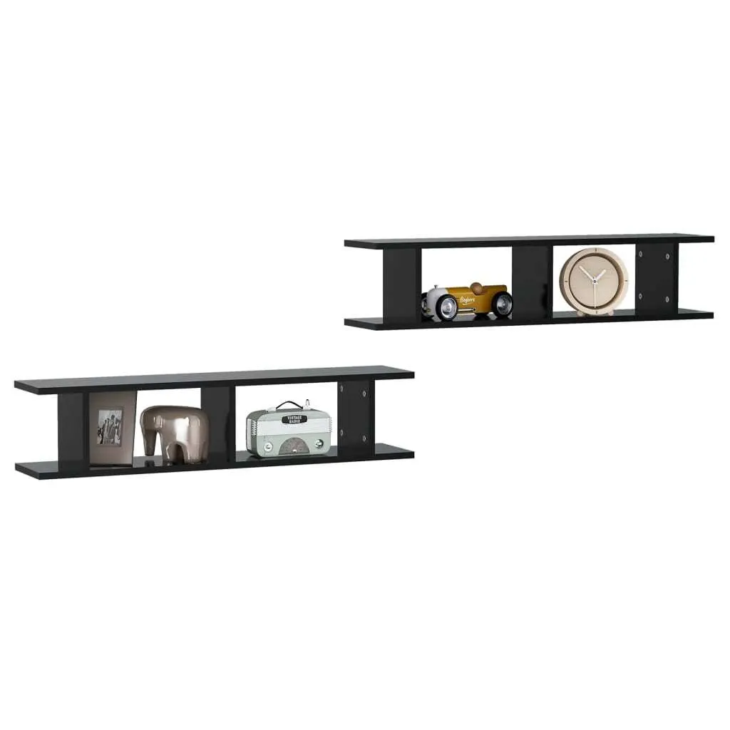 Scheda Tecnica Mensole 90x18x20 cm Nere - The Living Store 2 Pezzi - 3