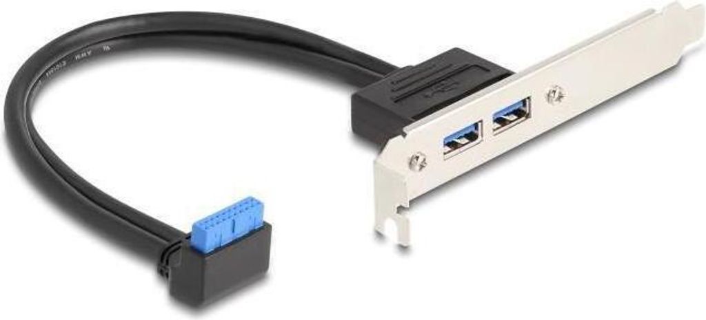 DELOCK Slotblech 1x USB 5 Gbps Pfostenbuchse 90° zu 2x USB-A