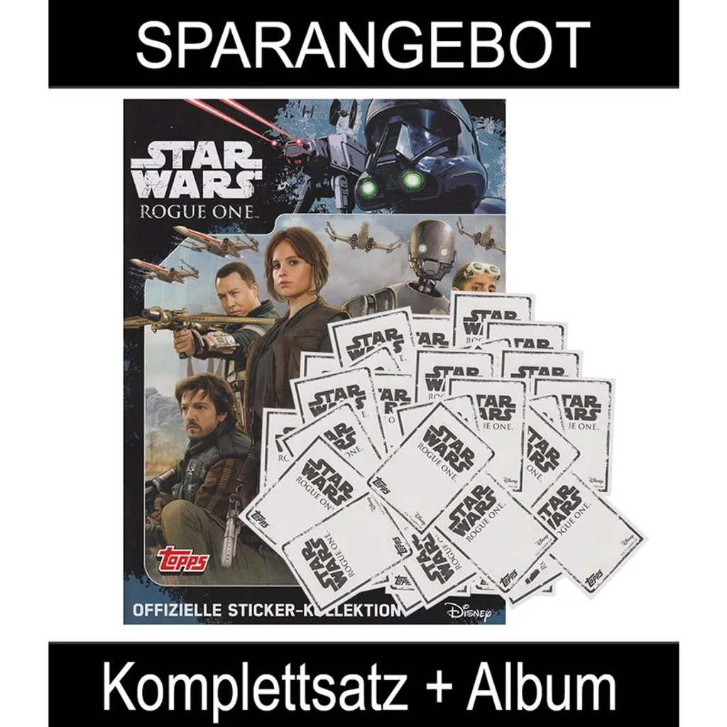 Set Complet de Stickers Star Wars Rogue One avec son Album de Collection
