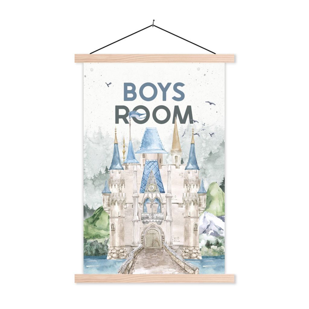 MuchoWow Textilposter Zitate - Jungenzimmer - Kinder - Sprichwörter - Baby - Jungen 120x180 cm mit holzfarbenen Rahmen - Textil-Plakat