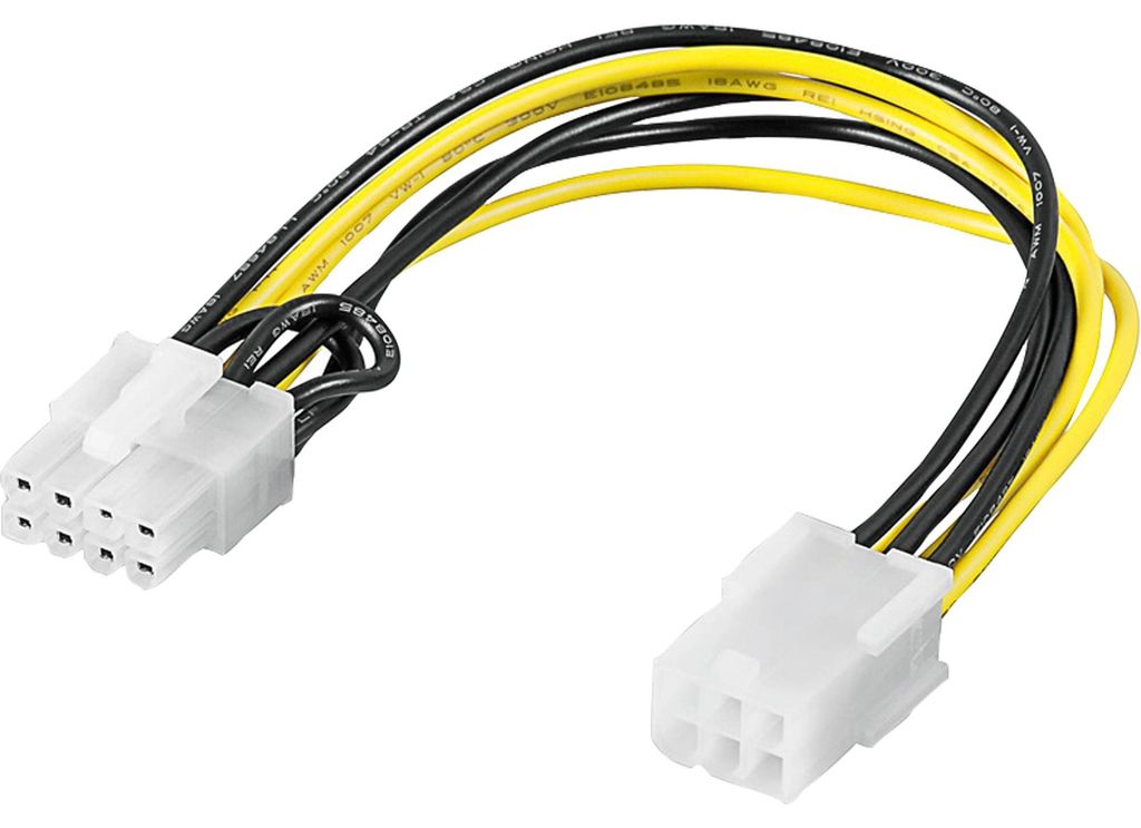 Internes Stromkabel PCIe 6-Pin auf 8-Pin (schwarz/gelb, Produktbild 
