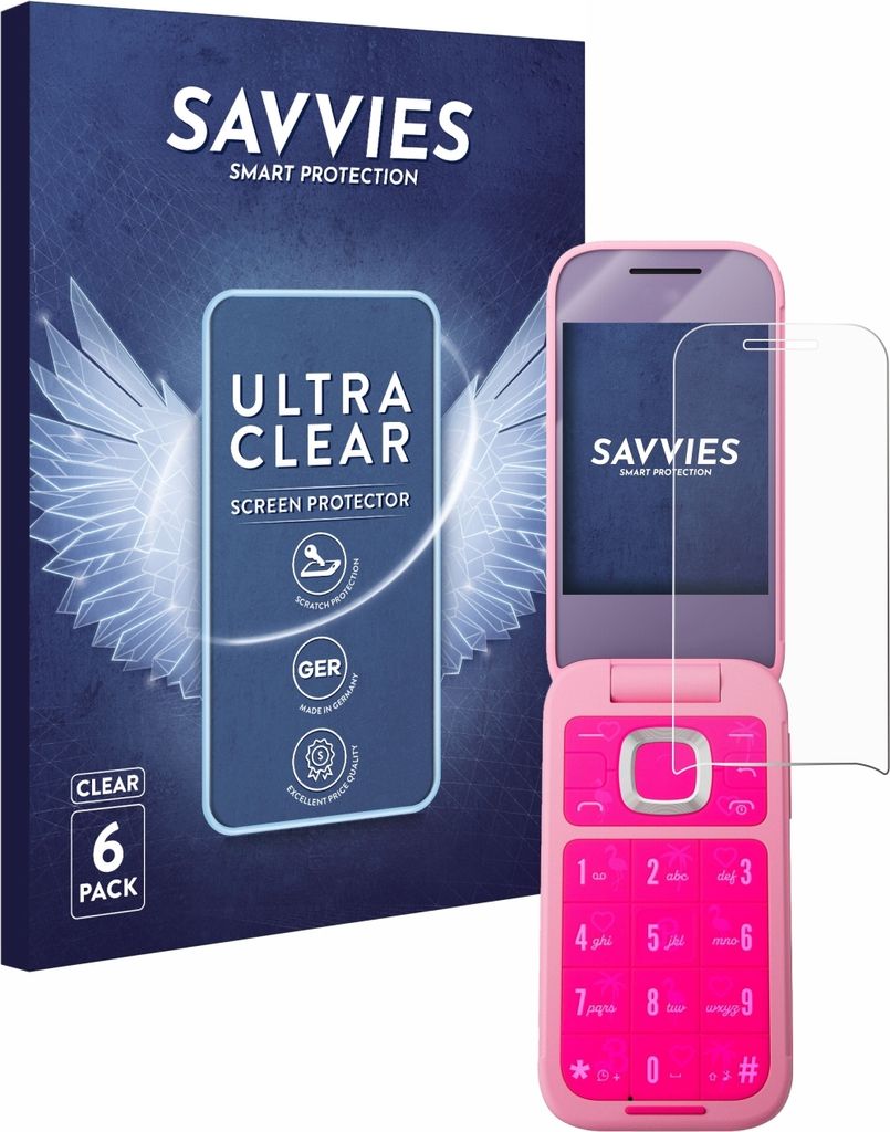 6x Für HMD Barbie Phone Schutzfolie Savvies Displayschutz Produktbild 
