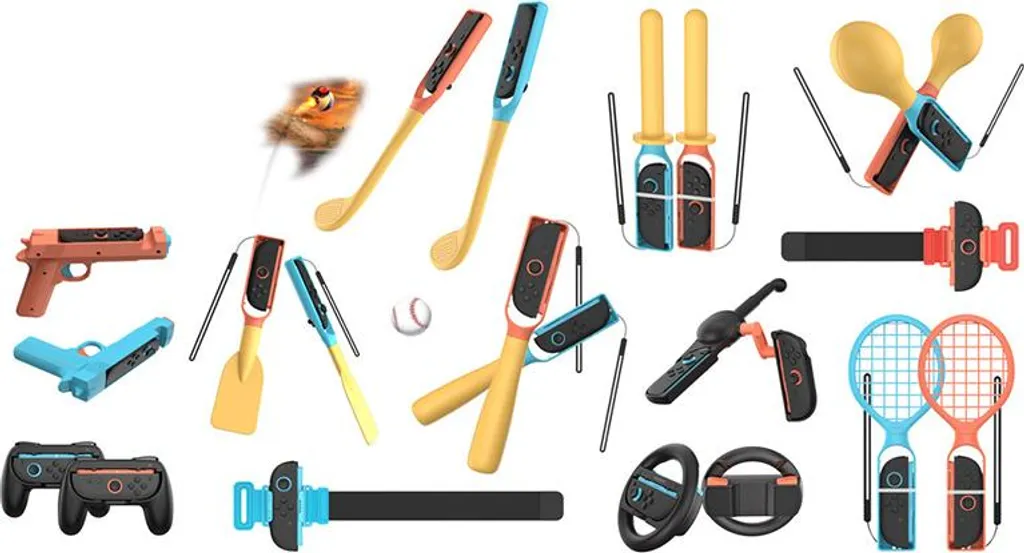 Kit accessoires Joy-Con Switch 24 pièces avec sangles de maintien - 5