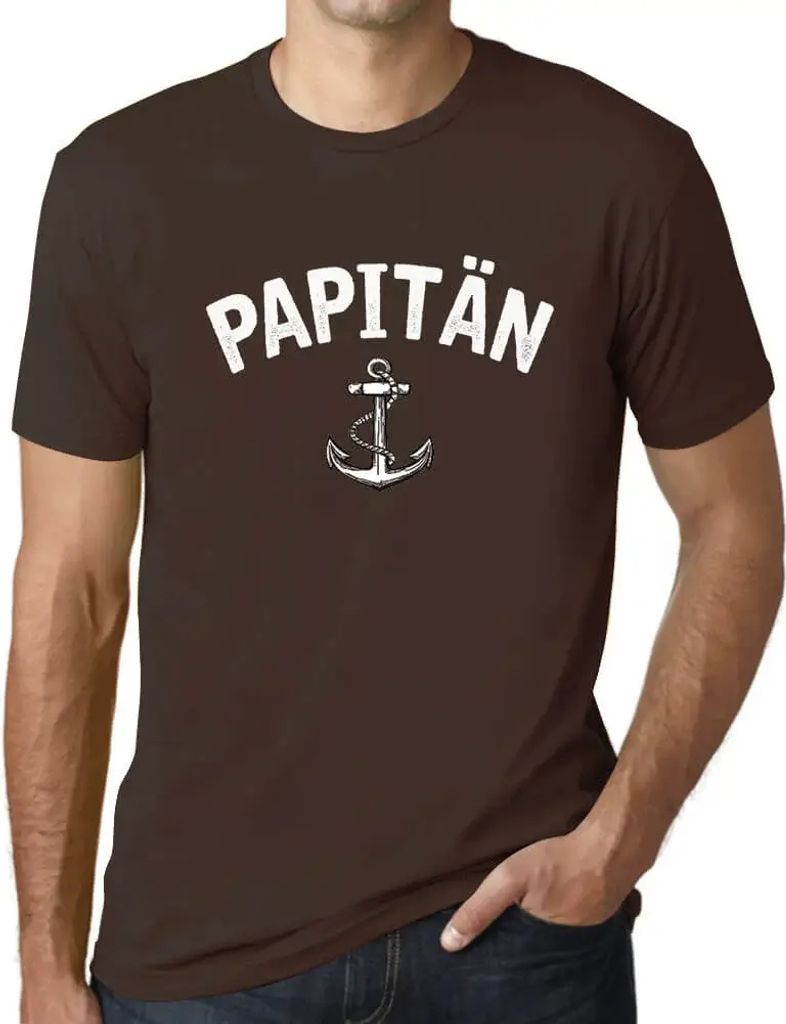 Herren Grafik T-Shirt Papitän Anker Öko-Verantwortlich Vintage Jahrgang Kurzarm Lustige Druck Geburtstag Geschenk Mann