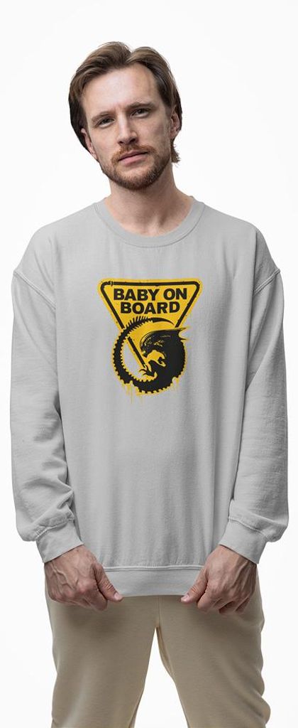 D&B Design Uni Pullover SWMO00007 Baby On Board HellGrau-Größe 2XL