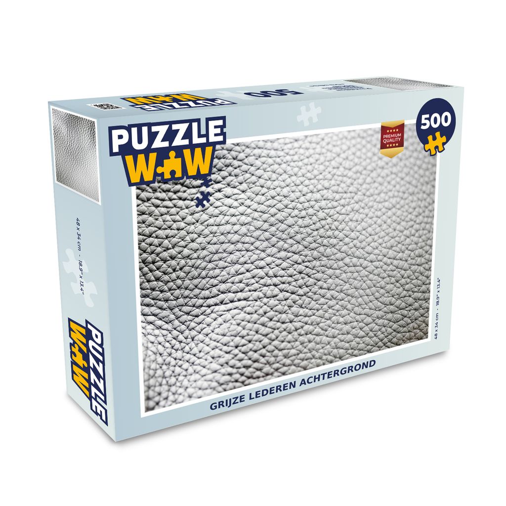 MuchoWow Puzzle 500 Teile Grauer Lederhintergrund - 500 Teile - Kinder - Selberbauen - Puzzlespiele